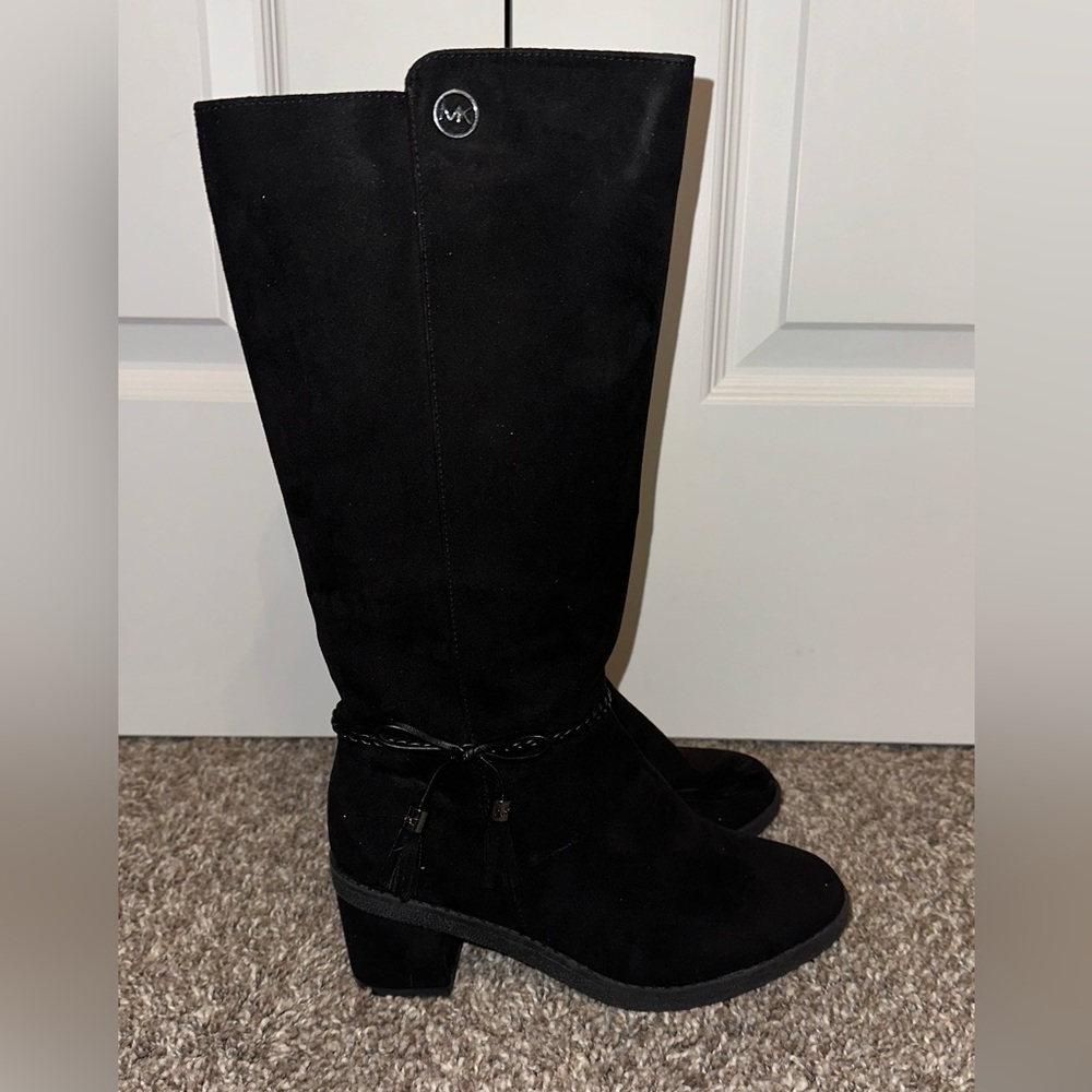 MK Girls Tall Zip Up Black Boots